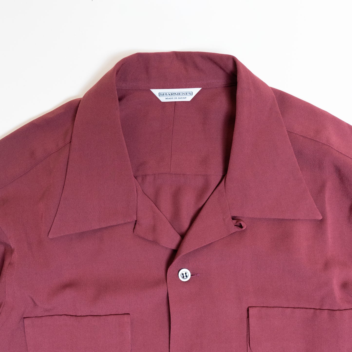 <Made To Order>WASHABLE RAYON SPORT SHIRT BURGUNDY L/S