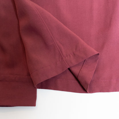 <Made To Order>WASHABLE RAYON SPORT SHIRT BURGUNDY L/S