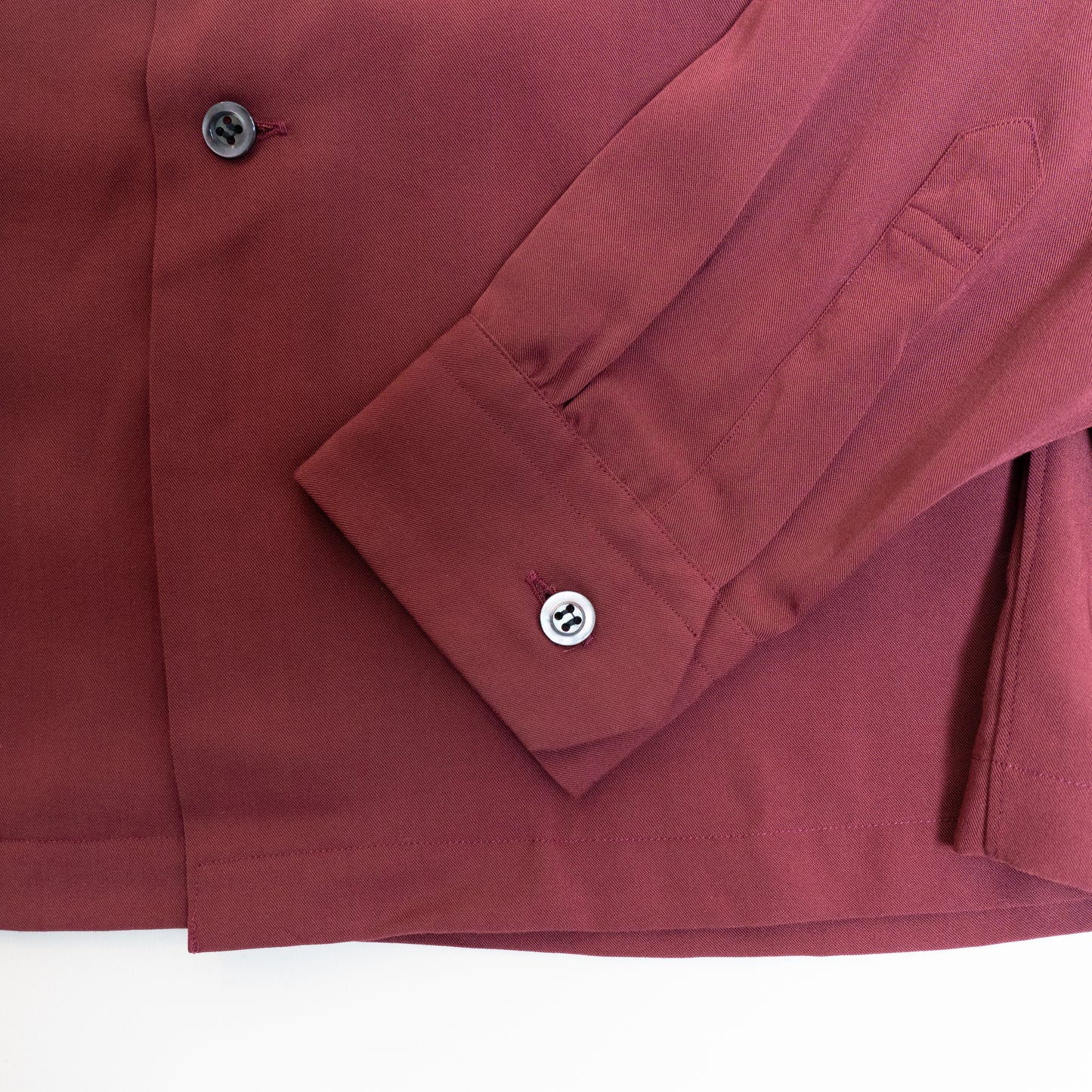 <Made To Order>WASHABLE RAYON SPORT SHIRT BURGUNDY L/S