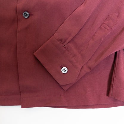 <Made To Order>WASHABLE RAYON SPORT SHIRT BURGUNDY L/S