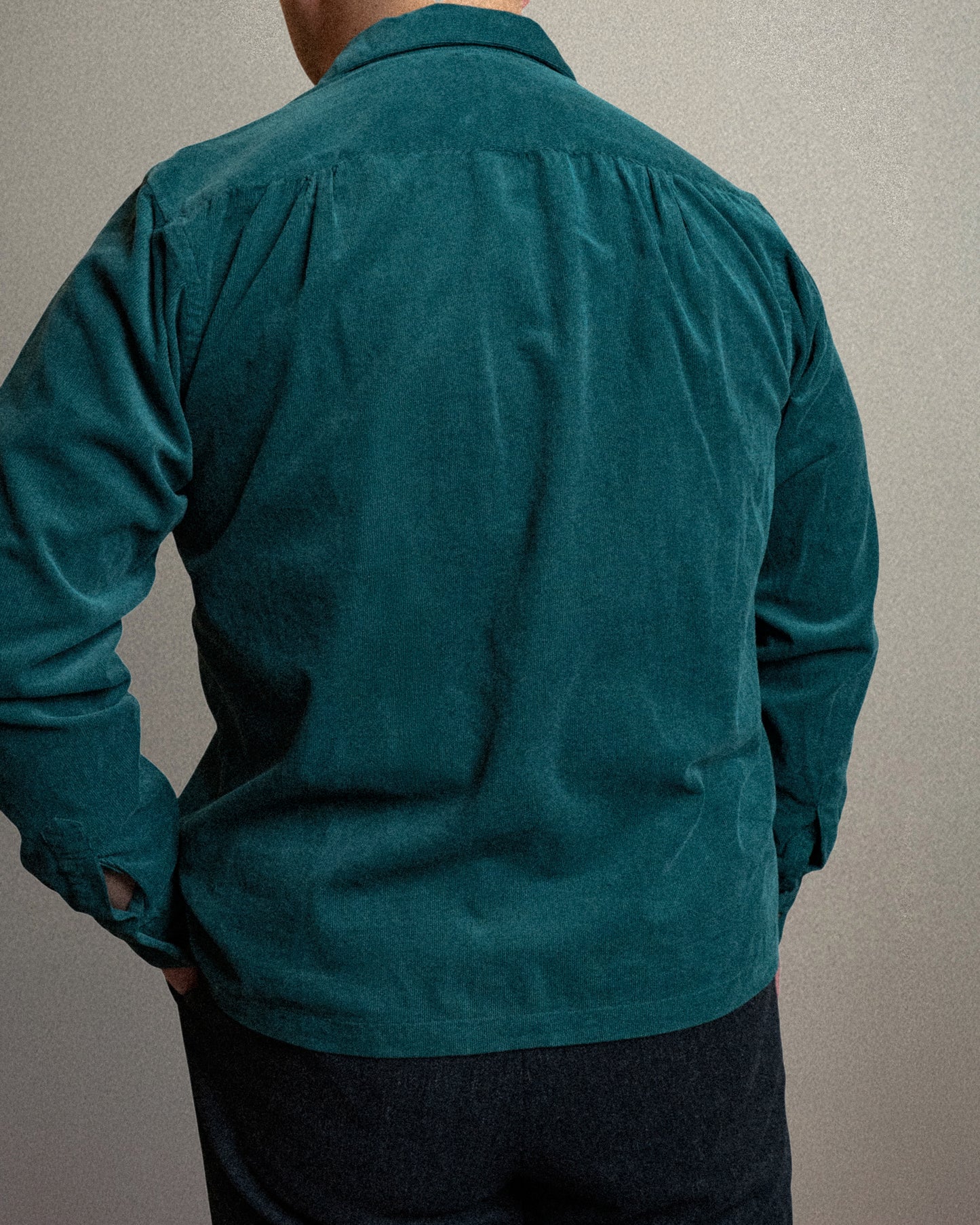 ※Orders Closed※<Made To Order> CORDUROY OPEN COLLAR SHIRT GREEN