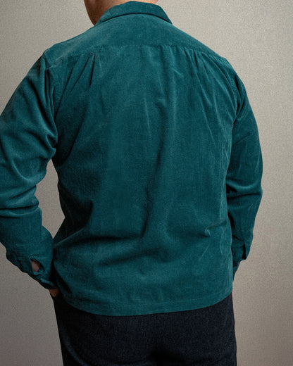 ※Orders Closed※<Made To Order> CORDUROY OPEN COLLAR SHIRT GREEN