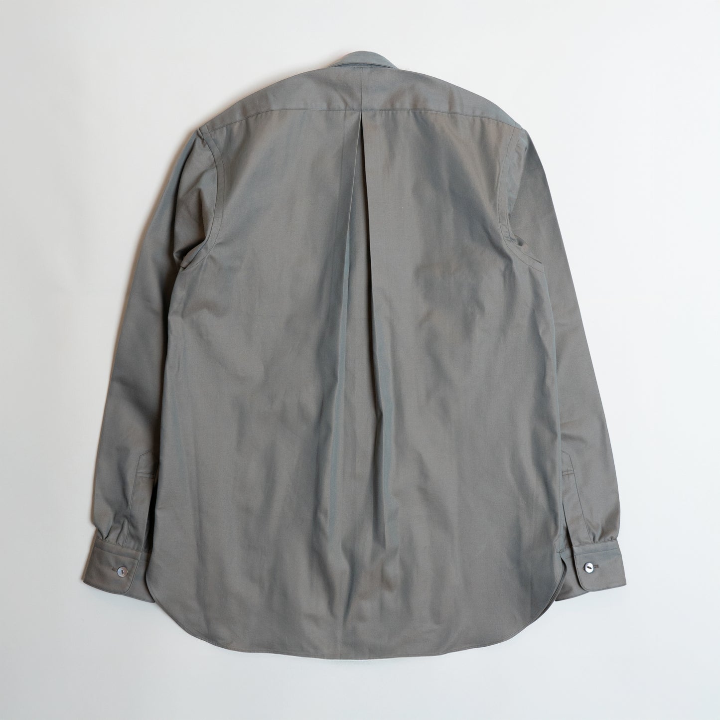 <Made To Order> COTTON GABARDINE OPEN COLLAR SHIRT
