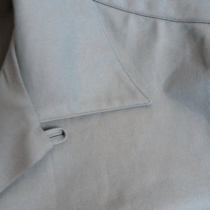 <Made To Order> COTTON GABARDINE OPEN COLLAR SHIRT