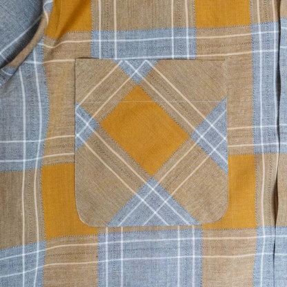 <Made To Order> RAYON HEATHER PLAID SPORT SHIRT L-S or S-S