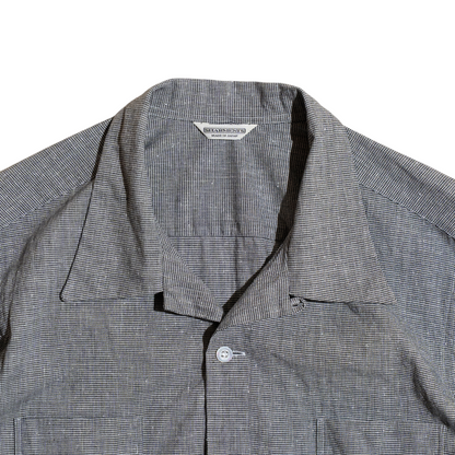 <Made To Order> HOUNDSTOOTH SPORT SHIRT BLACK L/S or S/S