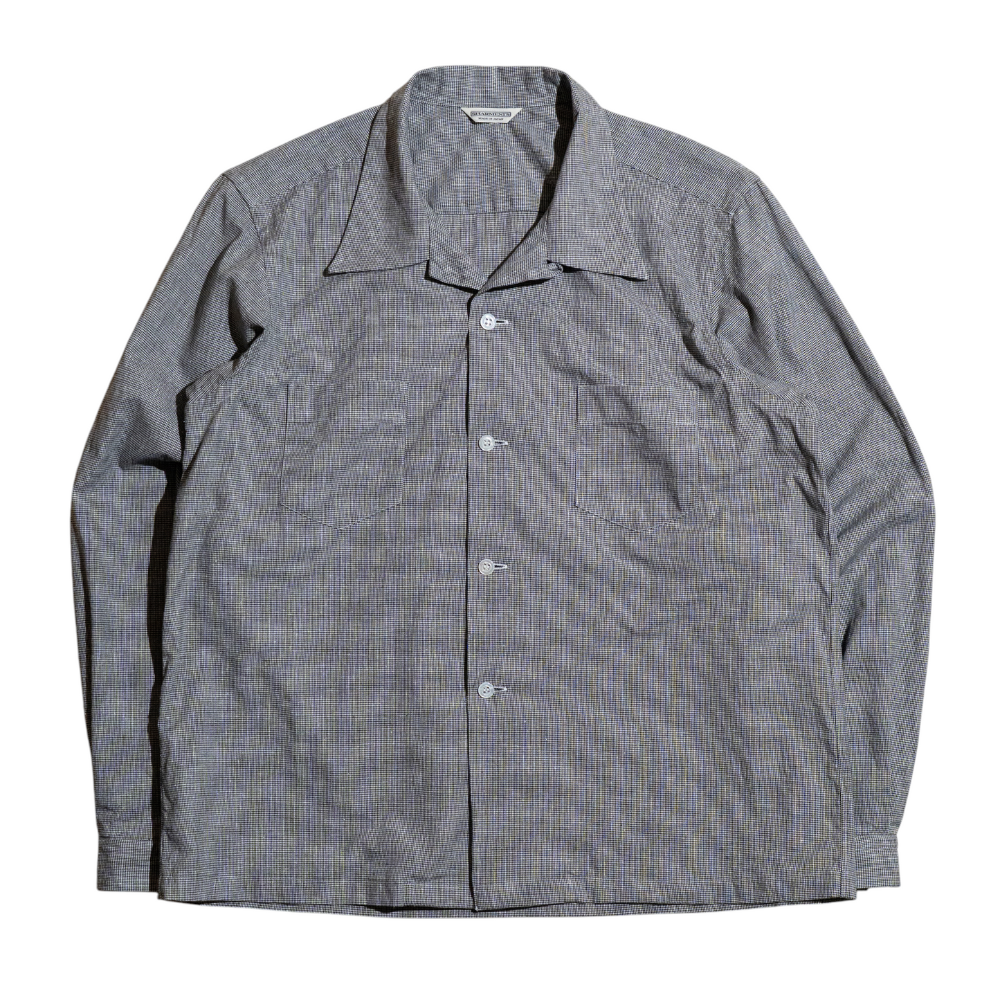 <Made To Order> HOUNDSTOOTH SPORT SHIRT BLACK L/S or S/S