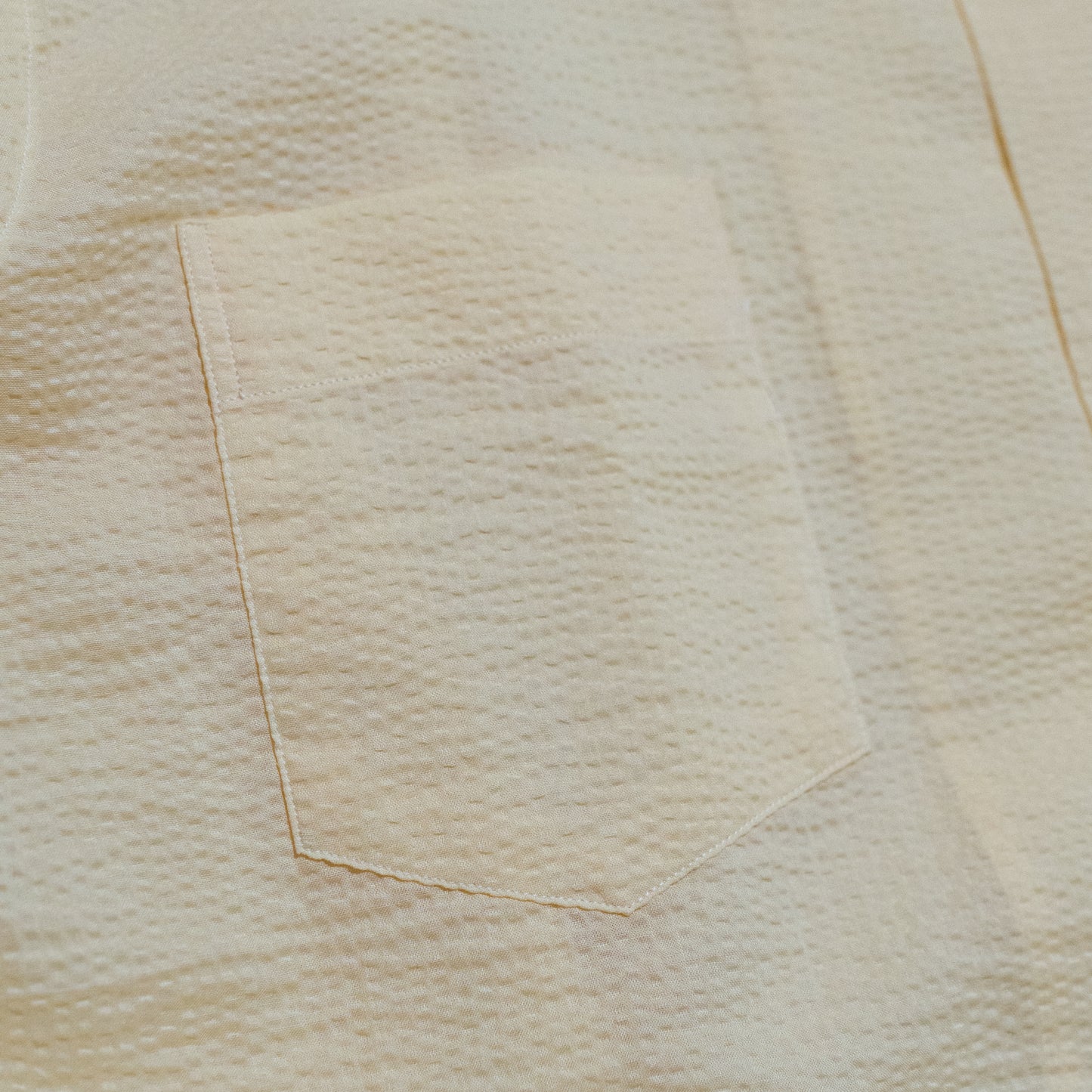 <Made To Order> SEERSUCKER SPORT SHIRT CREAM YELLOW L/S or S/S