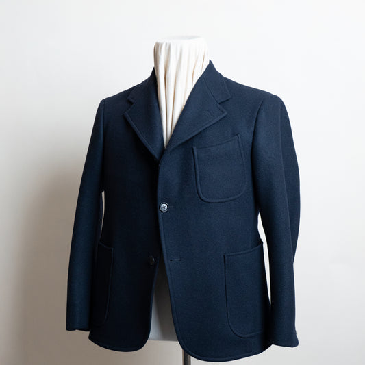<Made To Order＞ SIGNATURE SACK JACKET "MELTON WOOL & CASHMERE" NAVY