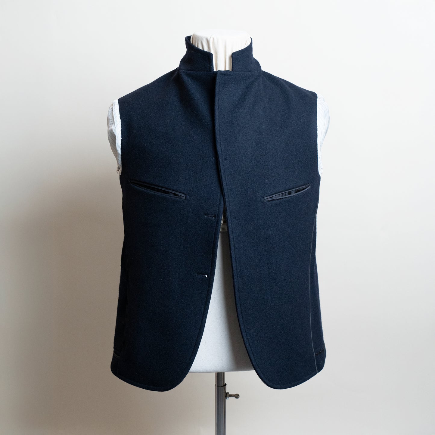 <Made To Order＞ SIGNATURE SACK JACKET "MELTON WOOL & CASHMERE" NAVY
