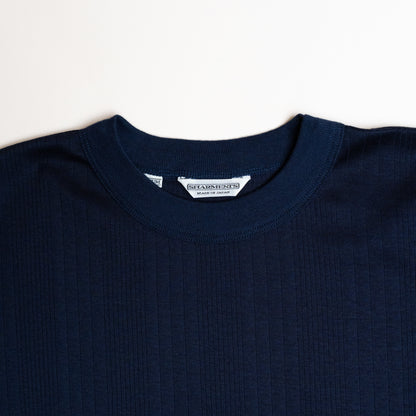 RANDOM RIB COTTON TEE SHIRT NAVY