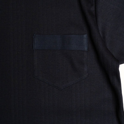 RANDOM RIB COTTON TEE SHIRT NAVY