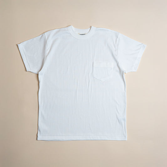 RANDOM RIB COTTON TEE SHIRT WHITE