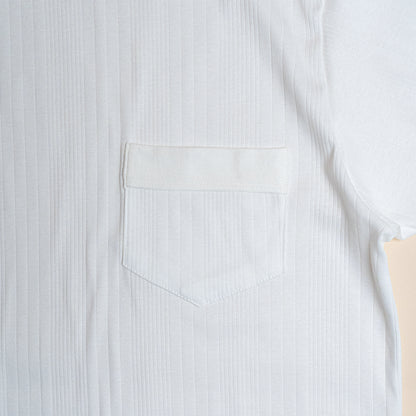 RANDOM RIB COTTON TEE SHIRT WHITE