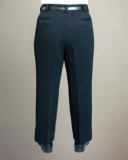 <Made To Order＞ HERRINGBONE MELTON TROUSERS BLACK  ART-T23