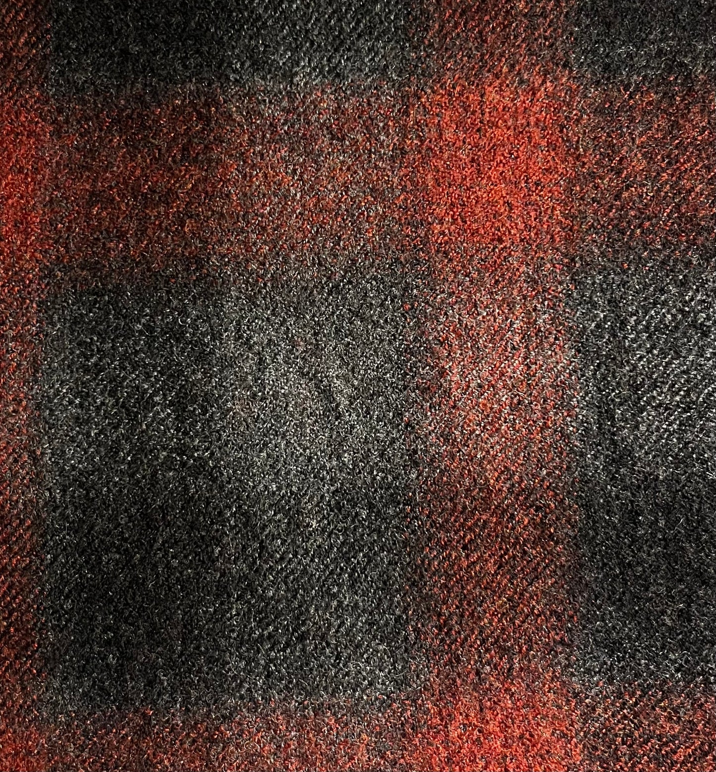 <Made To Order> OPEN COLLAR SHADOW PLAID WOOL SHIRT