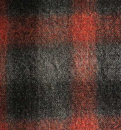 <Made To Order> OPEN COLLAR SHADOW PLAID WOOL SHIRT