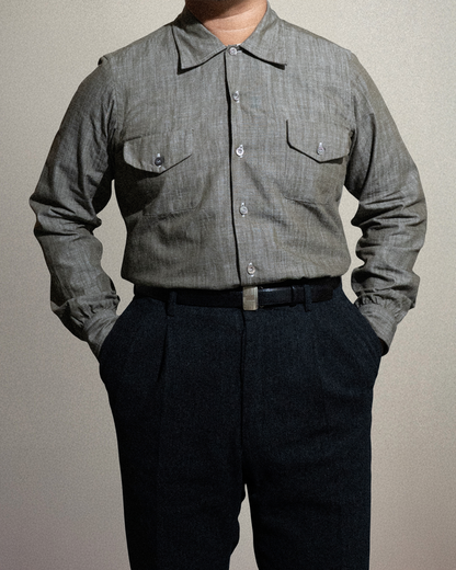 <Made To Order> RUGGED SLUB SPORT SHIRT DUSTY OLIVE L/S