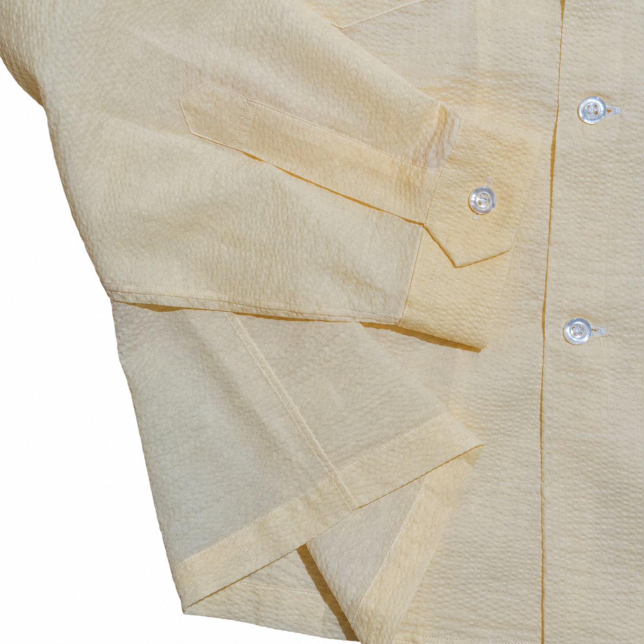 <Made To Order> SEERSUCKER SPORT SHIRT CREAM YELLOW L/S or S/S