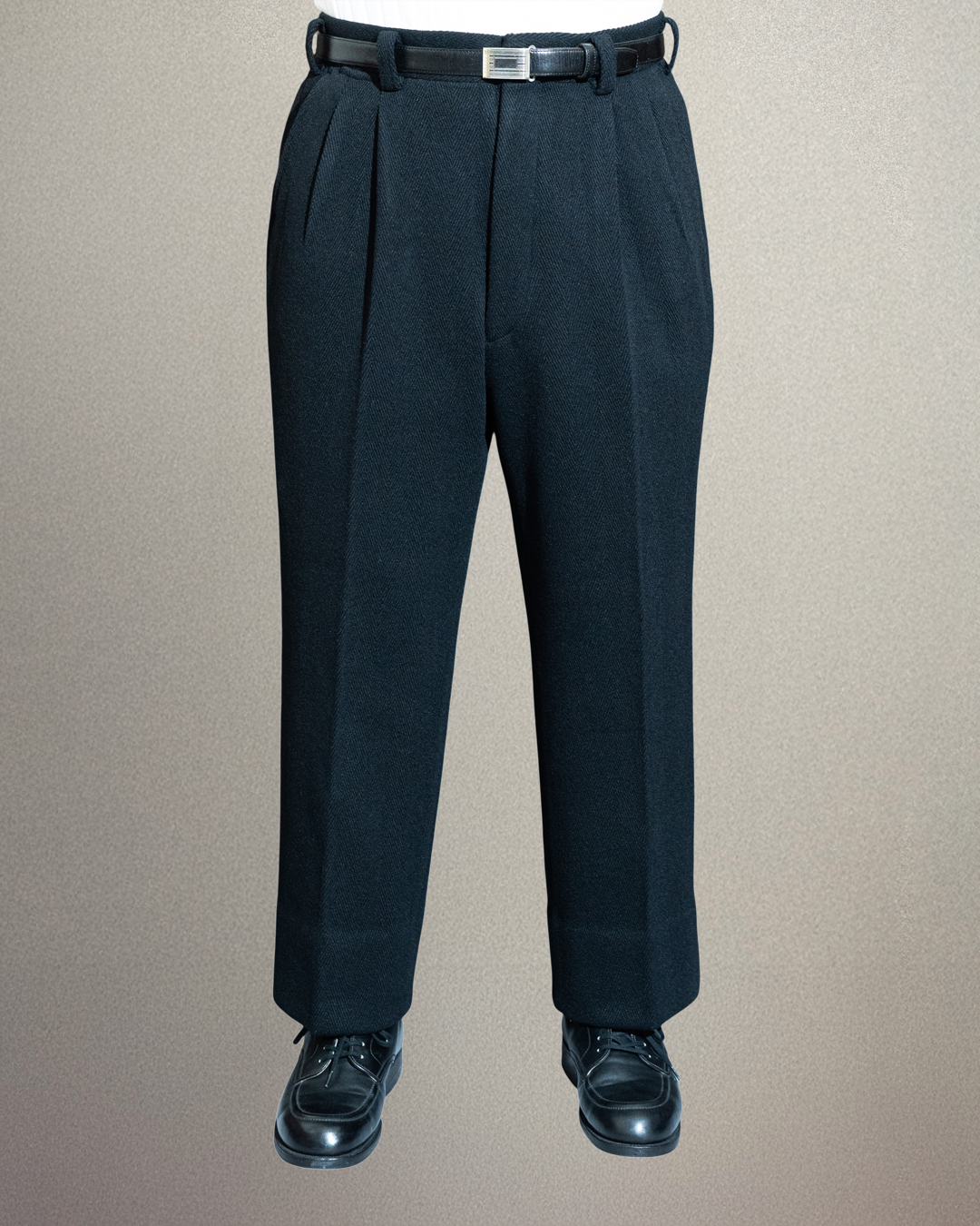 <Made To Order＞ HERRINGBONE MELTON TROUSERS BLACK  ART-T23