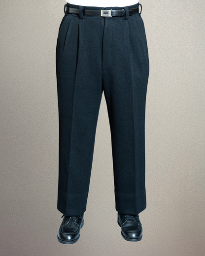 <Made To Order＞ HERRINGBONE MELTON TROUSERS BLACK  ART-T23