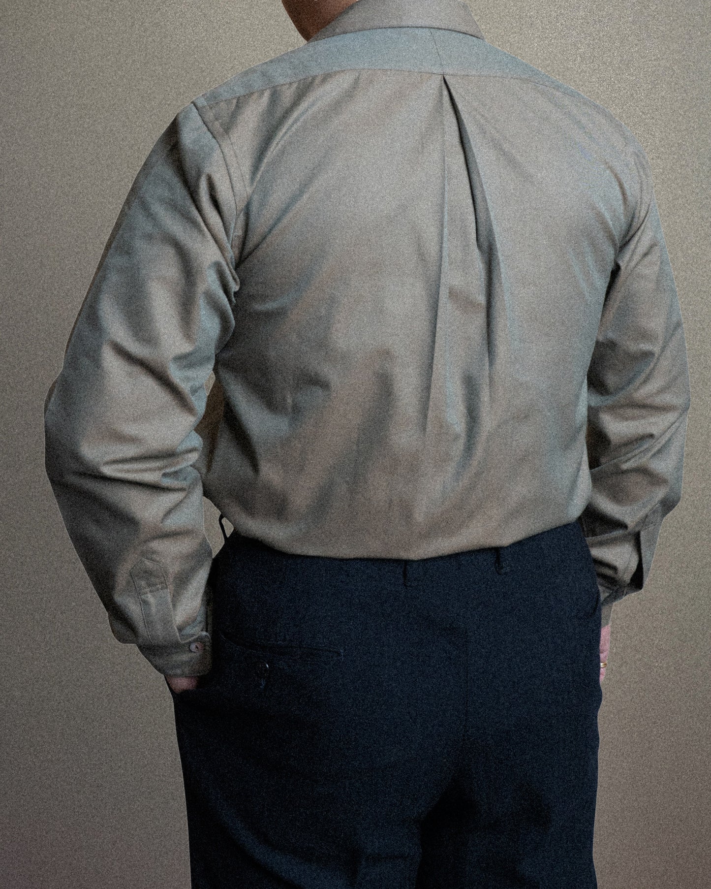 <Made To Order> COTTON GABARDINE OPEN COLLAR SHIRT