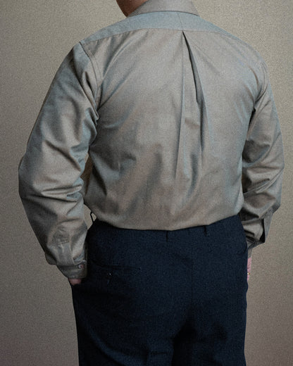 <Made To Order> COTTON GABARDINE OPEN COLLAR SHIRT