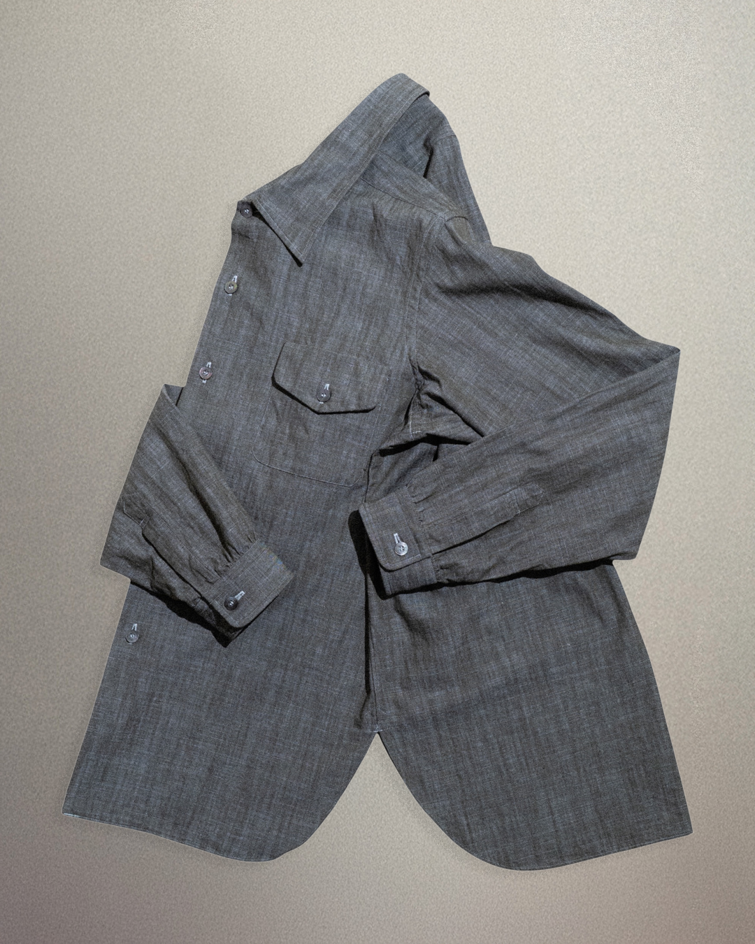 <Made To Order> RUGGED SLUB SPORT SHIRT DUSTY OLIVE L/S